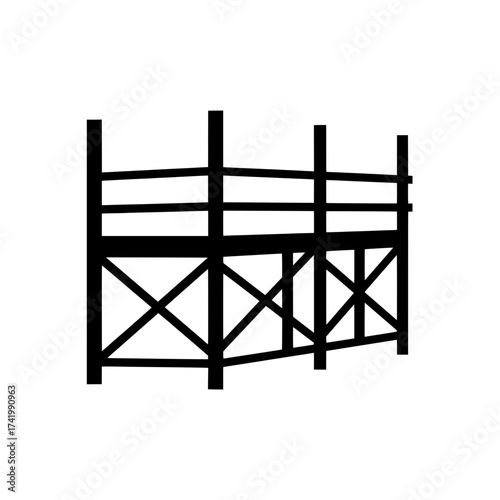 Scaffolding Structure Silhouette Icon for Construction and Support.