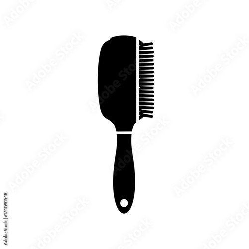 Hairbrush silhouette icon for grooming and beauty.