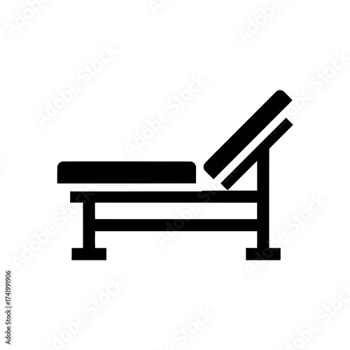 Massage table icon black and white illustration spa and relaxation concept.