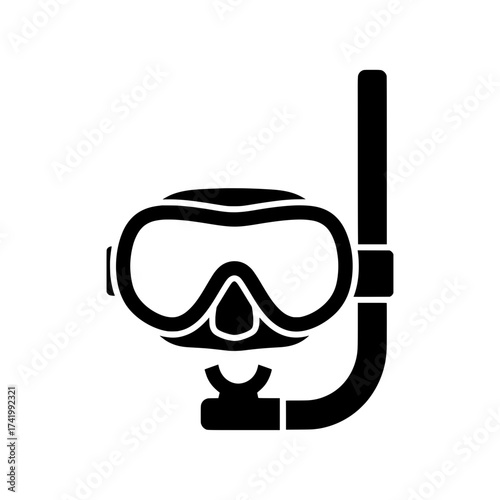 Snorkel mask and tube for underwater diving and snorkeling.