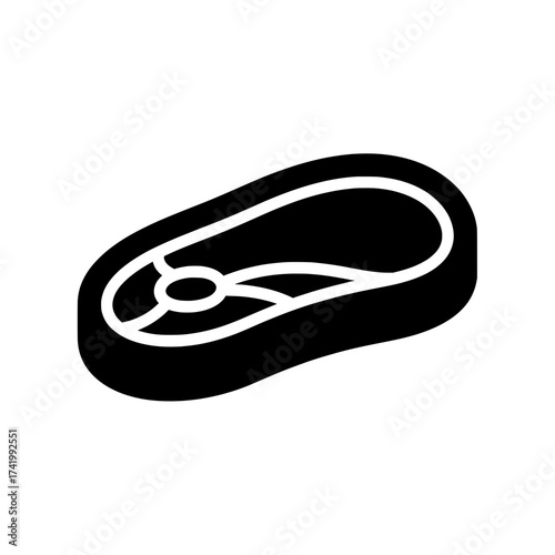 Steak meat cut illustration isolated on white background for food design.