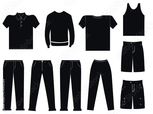 Set of cloths illustrated on white

