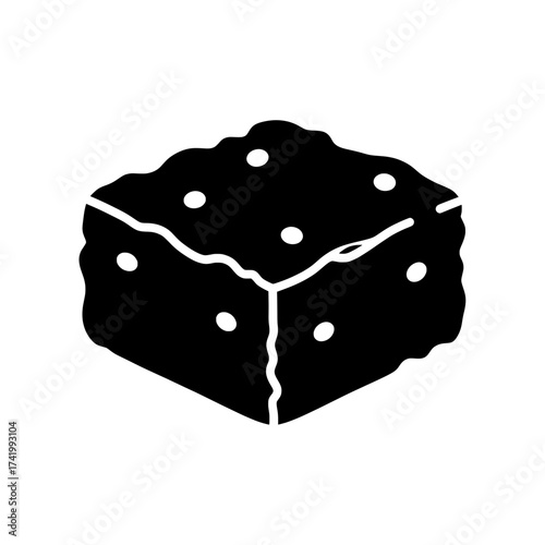 Black square cake with white dots a delicious dessert sweet treat.