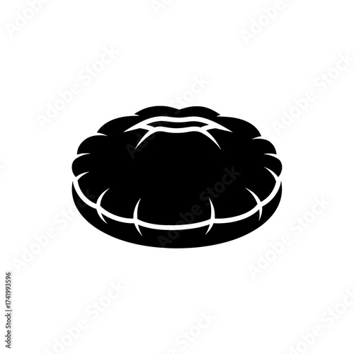 Black and white illustration of a raspberry fruit with a unique design.