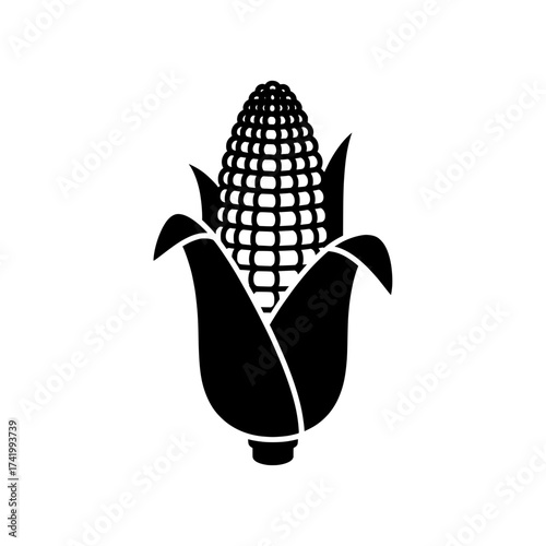 Corn on the cob with leaves a healthy and delicious food.