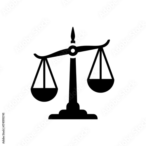 Scales of justice icon symbol of law and legal system balance.