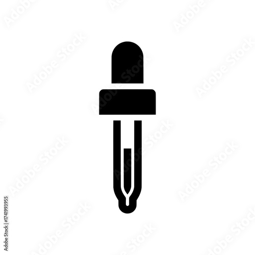 Dropper Icon for Medical and Scientific Purposes Black and White.
