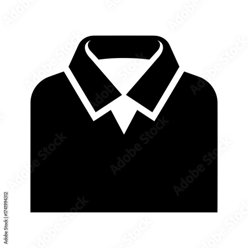 Black and white shirt icon simple clothing illustration fashion design concept.