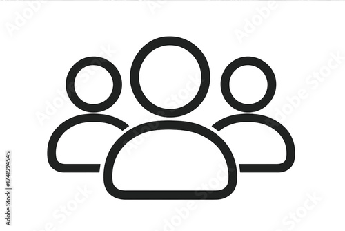 Group of people icon. Teamwork, community and leadership concept. Business staff, users or audience symbol. Social network sign. Simple flat vector illustration design.