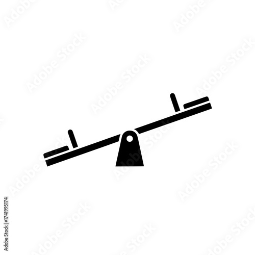 Seesaw icon illustration on white background playground equipment.