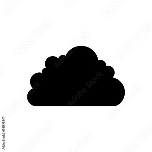 Cloud shape illustration black cloud on white background simple cloud design.