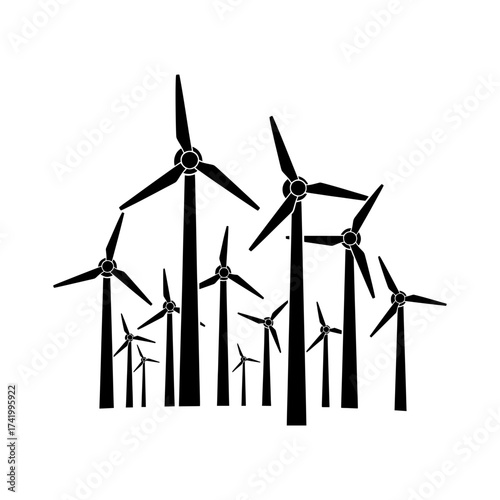 Wind turbines generating clean energy for sustainable future.