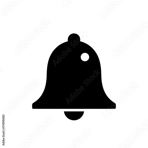 Notification bell icon for digital alerts and reminders on mobile apps and websites.