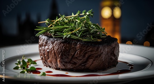 Gourmet Filet Mignon with Microgreens