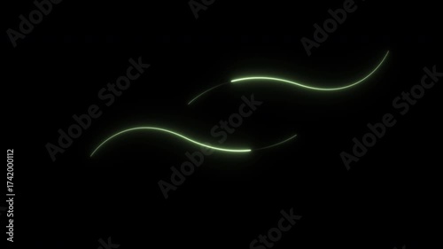 Abstract luminous waves gracefully flowing on a dark background, creating a modern and dynamic digital art concept with vibrant energy and smooth motion