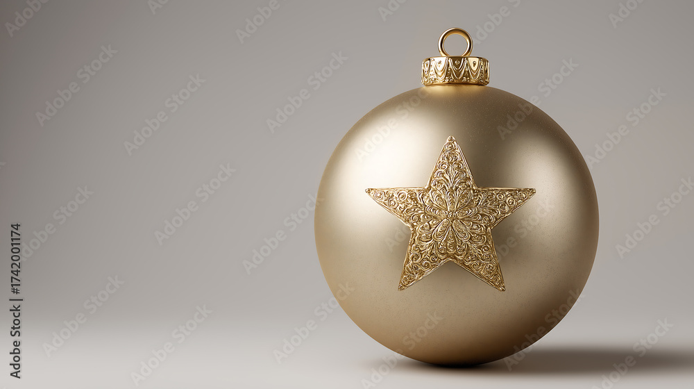 Fototapeta premium Christmas ornament golden star holiday decoration festive celebration