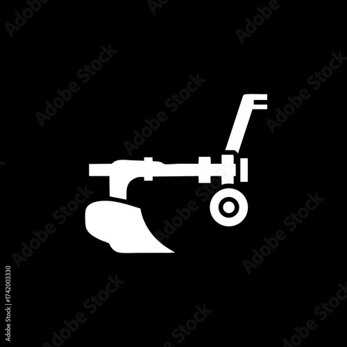 Agricultural Plow Icon for Farming and Tillage.