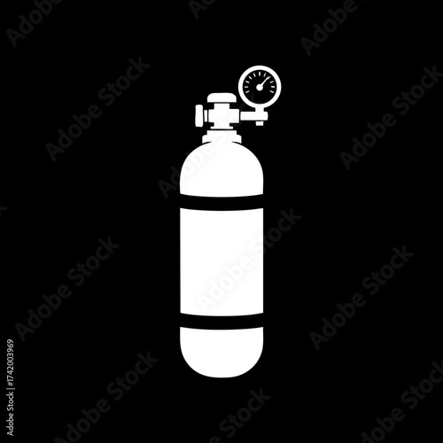 Scuba diving tank with pressure gauge for underwater exploration.