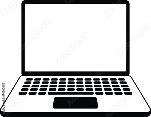 Sleek and Minimalist Laptop Illustration Perfect for Technology Themed Designs
