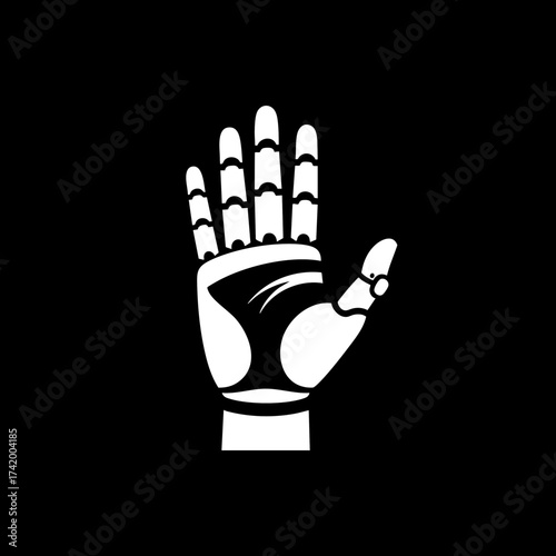 Futuristic robotic hand silhouette representing artificial intelligence and advanced technology.