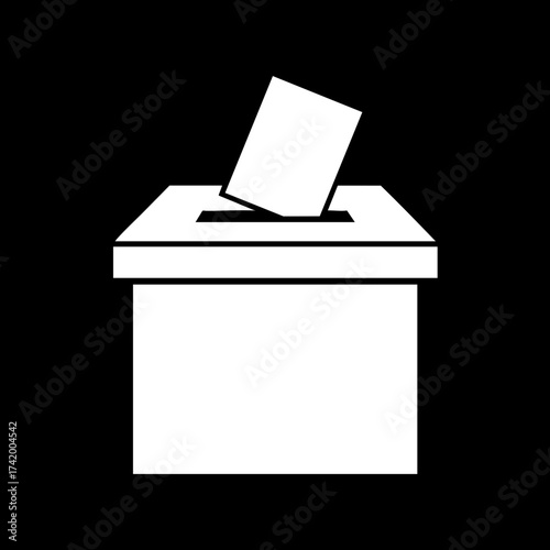 Voting ballot box with paper being inserted for election or referendum.