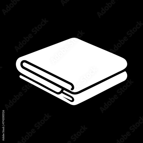 White folded towel or blanket icon simple graphic design element.