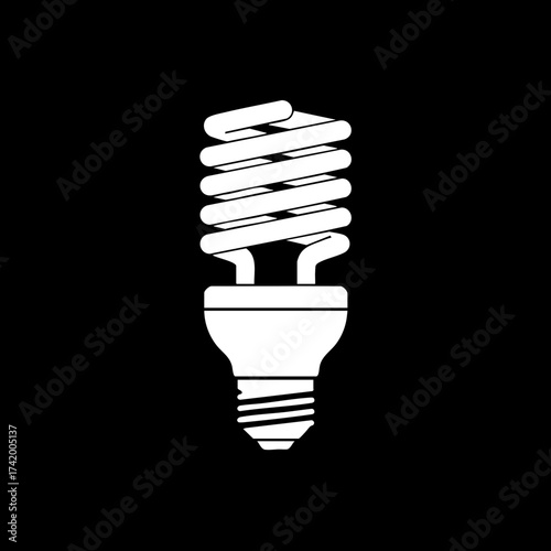 Energyefficient compact fluorescent light bulb icon for sustainability and power saving.