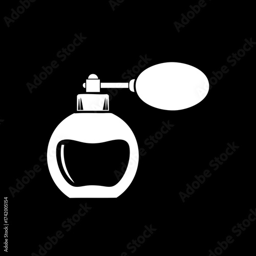 Elegant perfume bottle with vintage atomizer pump classic fragrance accessory.