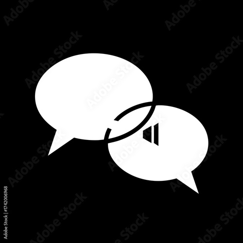 Muted conversation icon representing silent communication or disabled audio.