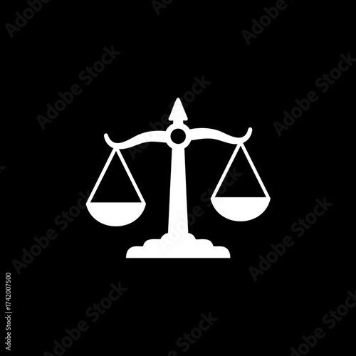 White Balance Scale Icon Symbolizing Justice and Equality.