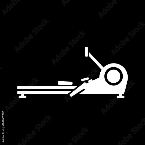 Rowing Machine Fitness Equipment Icon Illustration for Exercise and Workout.