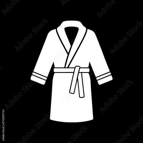 Bathrobe icon comfortable spa wear hotel amenity relaxation clothing.