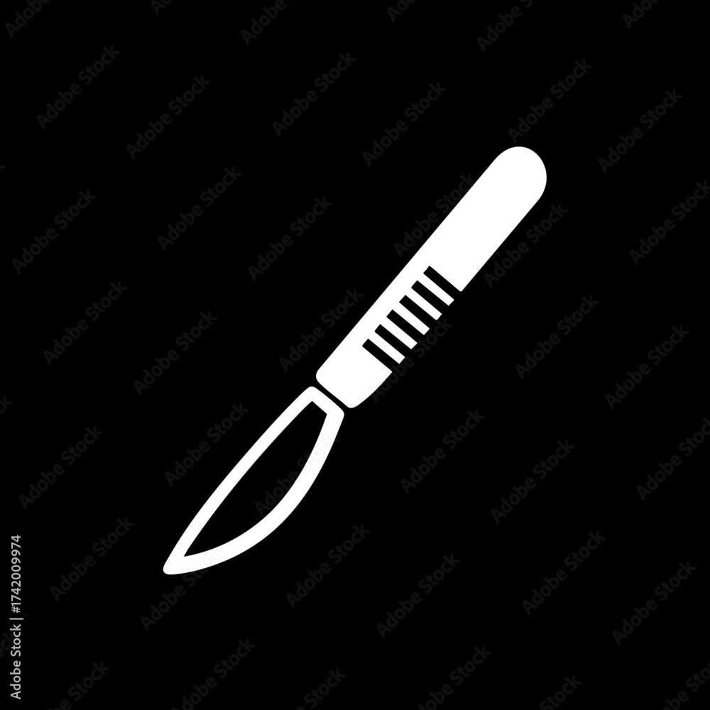 Obraz premium Medical Scalpel Icon for Surgical Procedures and Healthcare Illustrations.