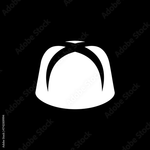 White Pudding Mold Silhouette Minimalist Graphic Design.