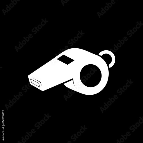 Classic white whistle for sports refereeing and emergency signaling.