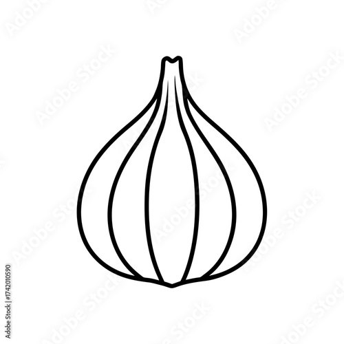 Simple outline drawing of fig on transparent background