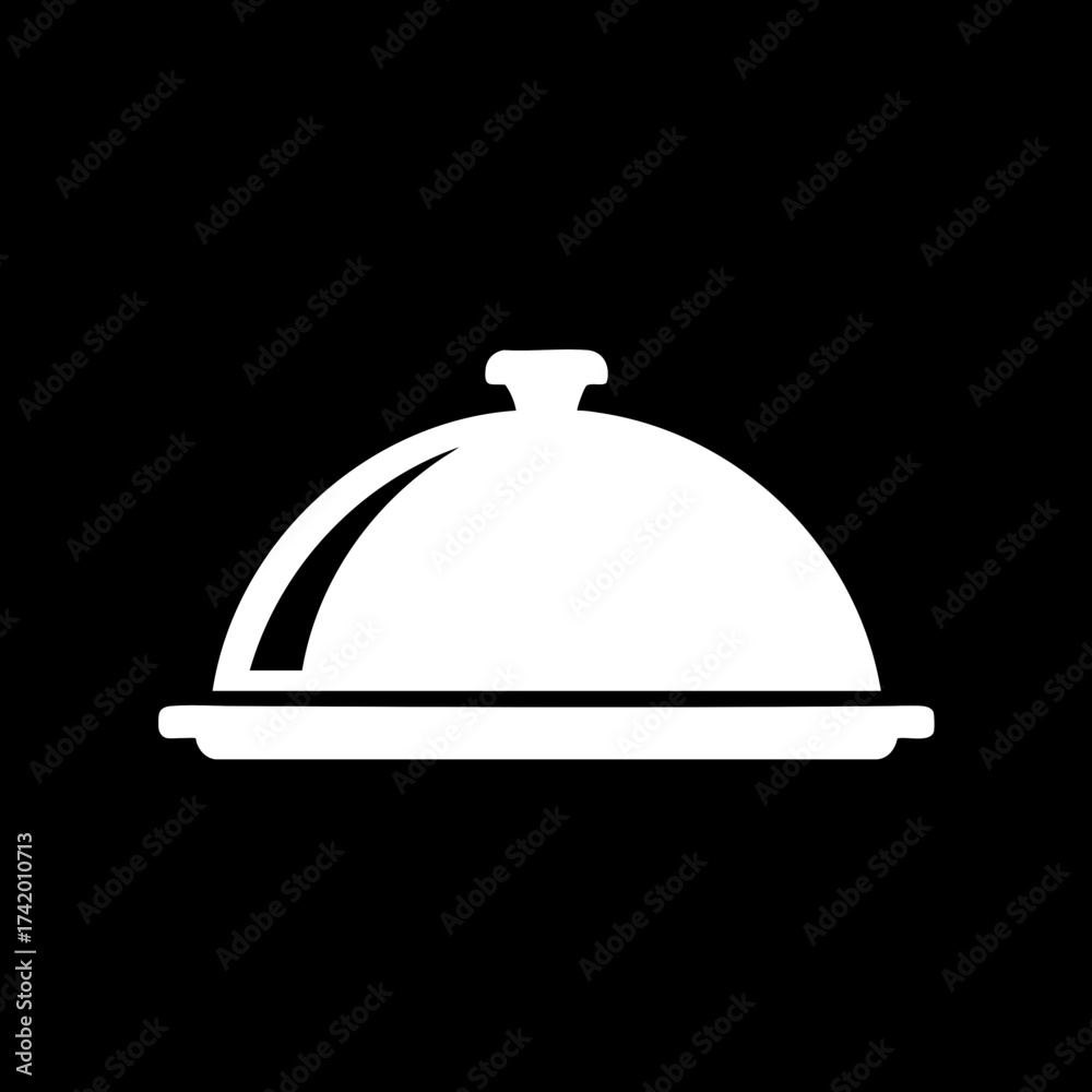 Obraz premium Elegant food cloche on plate serving dish.