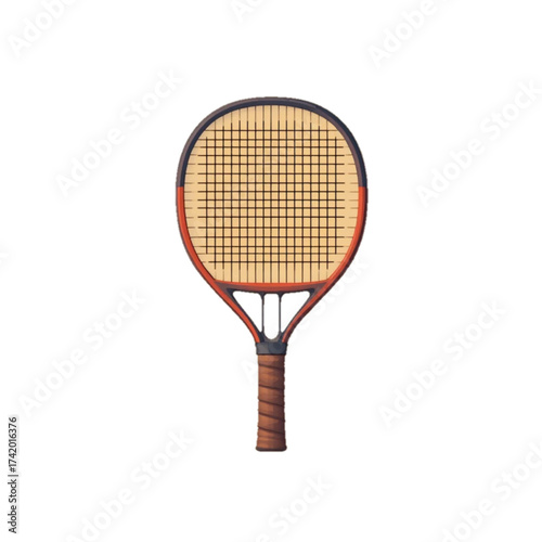 Flat colored padel racket vector illustration on plain background 
