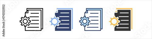 Process Icon Set Multiple Style Collection