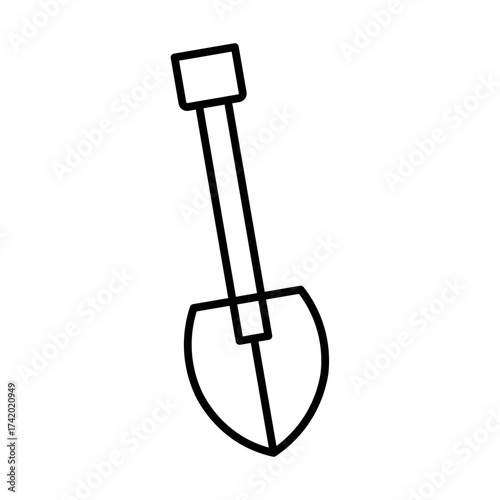 shovel line icon