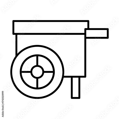 wheelbarrow line icon