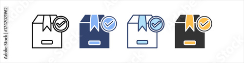 Product Approve Icon Set Multiple Style Collection