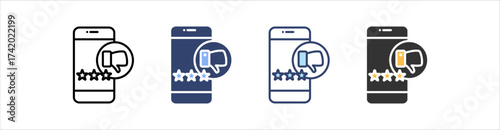 Bad Review Icon Set Multiple Style Collection