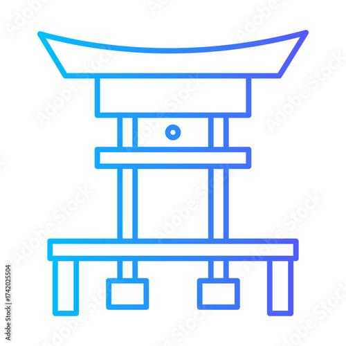 torii gate gradient icon