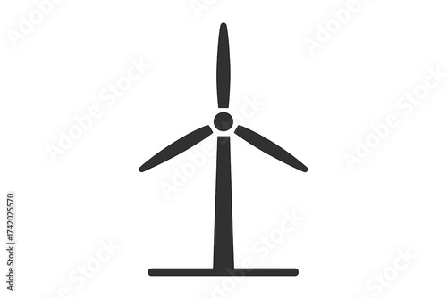 Wind turbine icon symbol. Renewable energy concept. Eco power, green electricity generation. Clean, sustainable alternative energy source. Windmill vector pictogram for ecology tech.