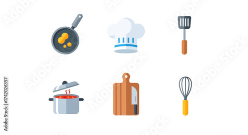 Collection of culinary tools and ingredients for cooking and baking
