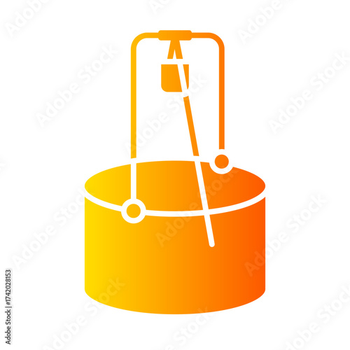 water well gradient icon