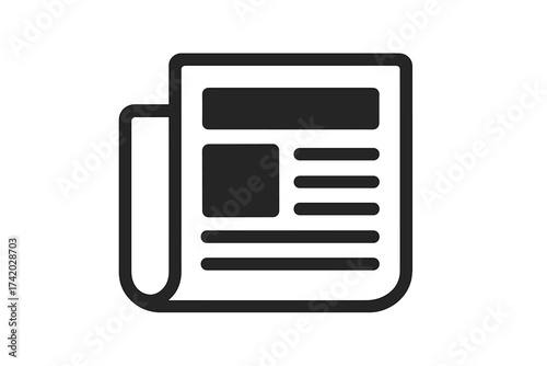 Newspaper icon vector illustration. News symbol for journalism and media. Daily press publication pictogram. Flat simple journal graphic for web or app. Article report.