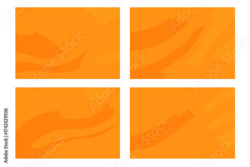 Vibrant abstract orange wave background set, smooth gradient swirls, modern dynamic flowing lines, minimalist stylish template, transparent geometric texture, seamless fluid vector illustration