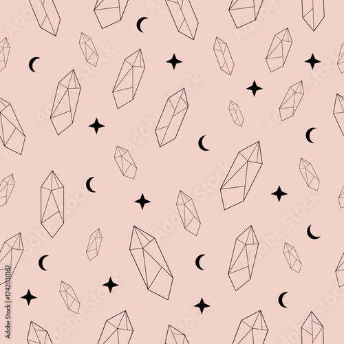 Simple linear vector pattern of precious rubies